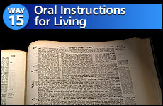 Way #15 Oral Instructions For Living